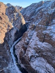 looking down a canyon