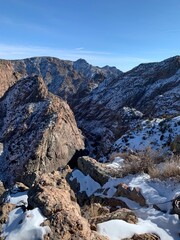 snow covered mountains