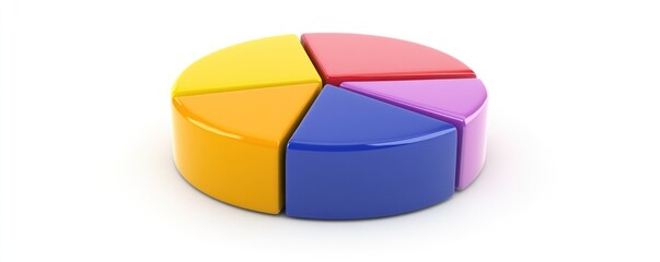Obraz premium A colorful 3D pie chart representing data segments.