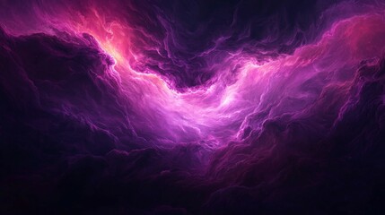 Fototapeta premium A vibrant cosmic scene featuring swirling purple and pink clouds against a dark background, evoking a sense of mystery and wonder.