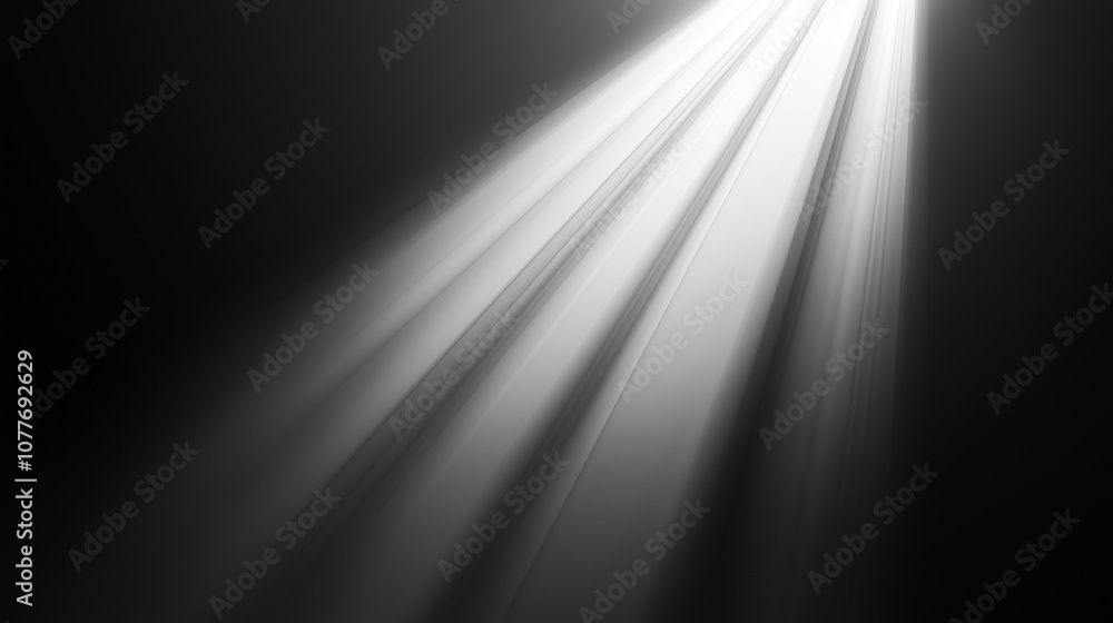Poster light beams shining through darkness creating lines of light