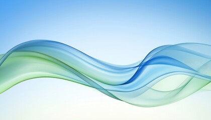 Fototapeta premium Blue Green Gradient Wave Design on Soft Sky Blue Backdrop, Organic Curves for Phone Wallpaper