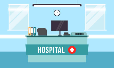 Hospital reception concept illustration vector