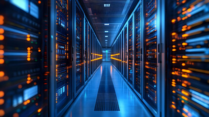 Server Room Corridor - 3D Illustration