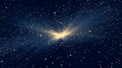 Abstract Background with Scattered Gold Dust on a Dark Blue Canvas