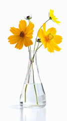Obraz premium Flowers in a glass vase isolated on flawless background version 6