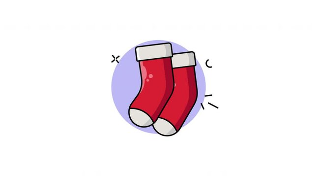 santa socks icon animation motion graphic illustration design video