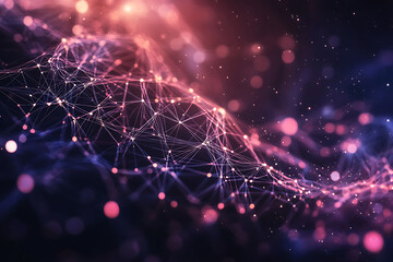 This digital background is ideal for various applications such as tech processes, neural networks, artificial intelligence, data transfer, security, digital storage, multimedia presentations, scientif