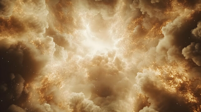 Golden Cloud Burst 3D Background
