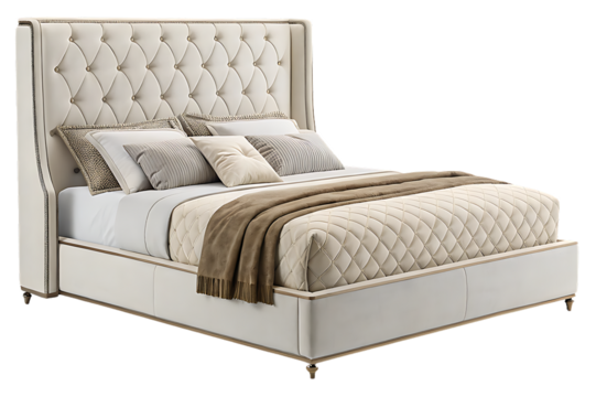 bed with pillows