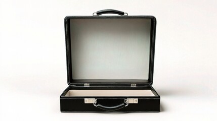 Open Briefcase Isolated on White Background, Perfect for Business, Travel, and Legal Concepts in Professional Photography and Stock Images