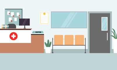 Hospital reception concept illustration vector