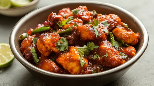 Assorted indo chinese food in group includes non vegetarian or chicken schezwan