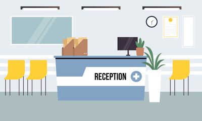 Hospital reception concept illustration vector