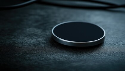 Circular Wireless Charger on Dark Surface