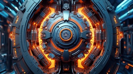 Fototapeta premium Futuristic Machinery: A Close-Up Look