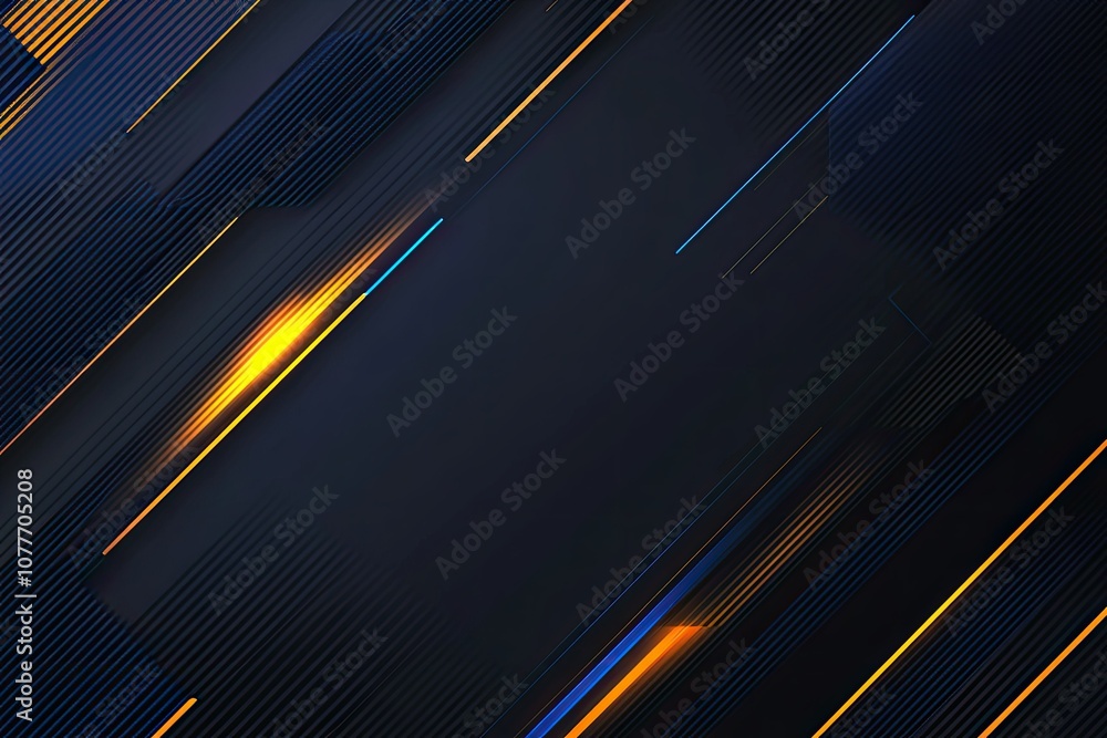 Poster abstract dark background with diagonal lines and glowing stripes