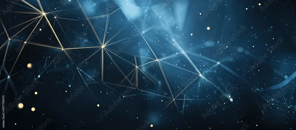 Aufkleber abstract geometric network with glowing points