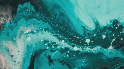 abstract fluid art background with turquoise