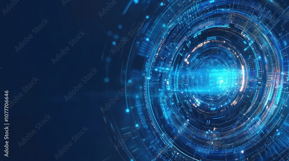 Poster Abstract technology background. Digital data transfer concept. 3D Rendering - Generated AI