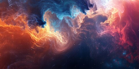 Abstract Colorful Nebula Cloud Background, Space Fantasy