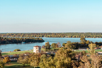 beautiful view of the city landscape during sunset. High quality photo