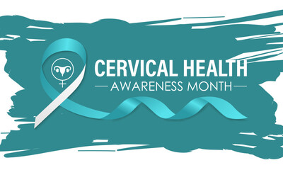 Cervical cancer prevention week of European. Design for cards, prints, social media, poster, flyer and background design template.