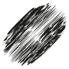 Ink splatter. Abstract stroke vector. Black on white. Rough brush mark.