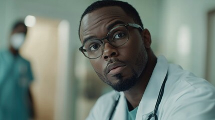 Obraz premium Medical Doctor with a Serious Expression
