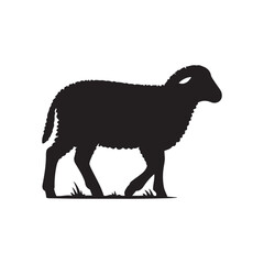 Silhouette of sheep, sheep icon, Sheep silhouette isolated on white background. Silhouettes of farm animals, domestic small cattle