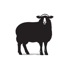 Silhouette of sheep, sheep icon, Sheep silhouette isolated on white background. Silhouettes of farm animals, domestic small cattle