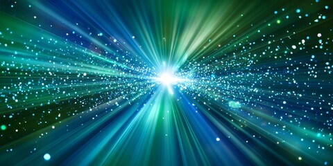 Fototapeta premium Abstract digital art piece that appears to be Green and blue light