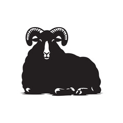 Silhouette of sheep, sheep icon, Sheep silhouette isolated on white background. Silhouettes of farm animals, domestic small cattle