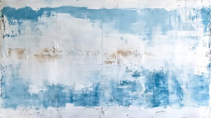 Fototapeta premium Abstract painting textured background predominantly blue white some old wall poster