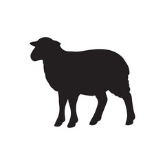 Silhouette of sheep, sheep icon, Sheep silhouette isolated on white background. Silhouettes of farm animals, domestic small cattle