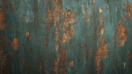 The corroded metal wall background with rough textures creates a dark and terrifying atmosphere, perfect for creating a gloomy, industrialized, and worn out appearance.