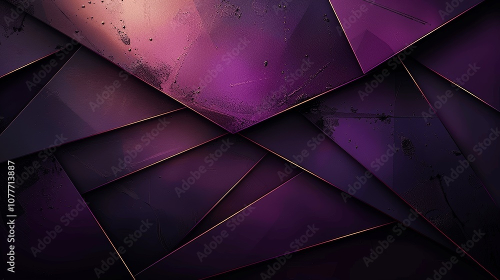 Poster deep purple abstract geometric background with sharp lines and dark tones