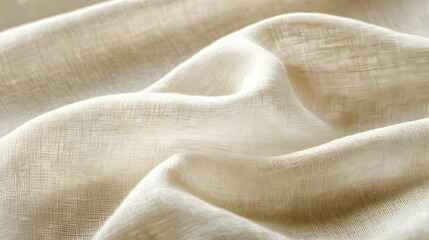 Creamy White Fabric Texture, Close-Up