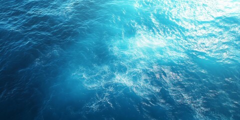 Close-up surface water deep blue color appears aerial view