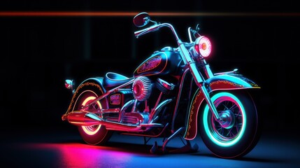 Neon Cruiser Motorcycle