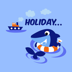 Cute Cartoon illustration designs are suitable for children's t-shirt designs, screen printed t-shirts, greeting cards and others.	
