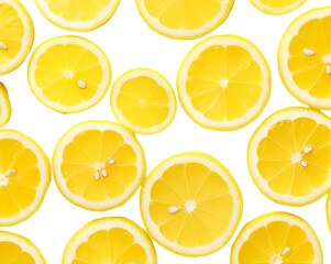 Obraz premium Seamless pattern of lemons on transparent background