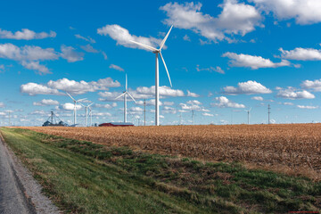 wind turbines in the field in Illinois