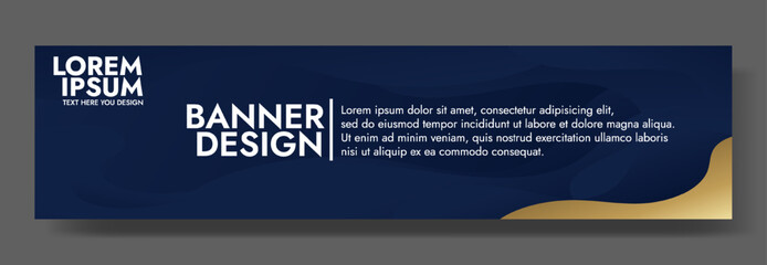 Obraz premium Abstract Blue Banner Design wiAbstract Blue Background with Gold Wavesth Gold Waves