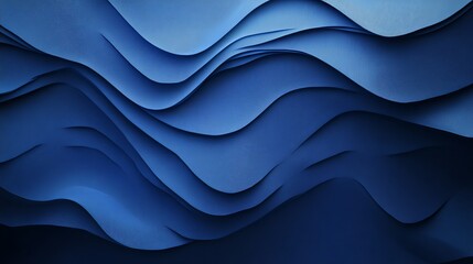 Obraz premium Abstract layered waves in shades of blue