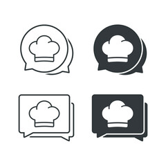 Chat food icon. Illustration vector