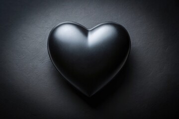 Obraz premium Dark and abstract black heart shape on a black background