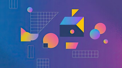 Obraz premium abstract geometric background with a blue and purple