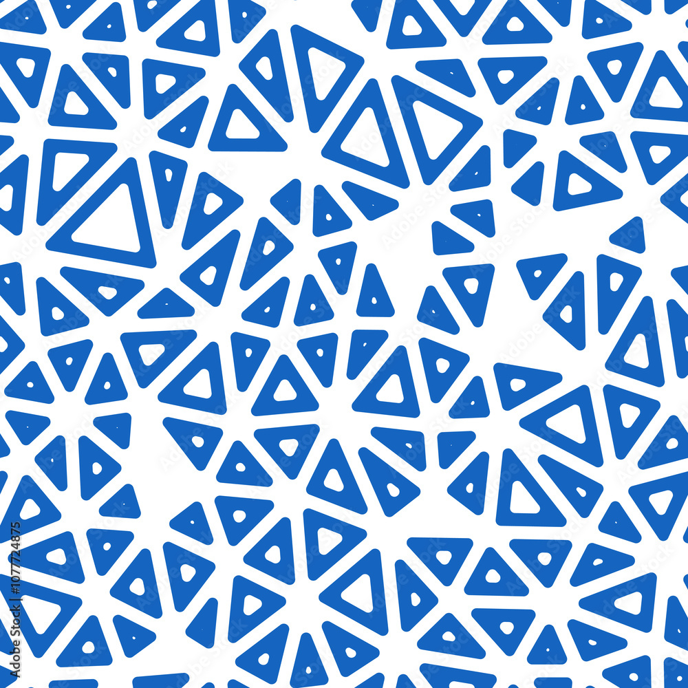 Poster geometric template background. compact triangles size. solid color style. rounded triangular cells o