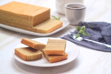 Lapis legit or spekkoek or Thousand Layer Cake, A traditional Indonesia’s Top Traditional Cake is a must for special celebrations such as Chinese New Year, Christmas, or Eid
